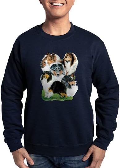 CafePress Sheltie Group Sweatshirt Classic Crew Neck Light Sweatshirt - Navy