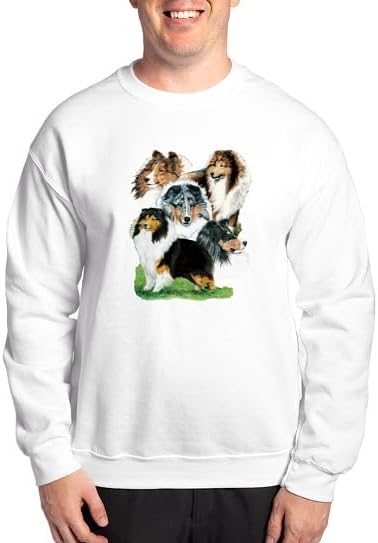 CafePress Sheltie Group Sweatshirt Classic Crew Neck Light Sweatshirt - White