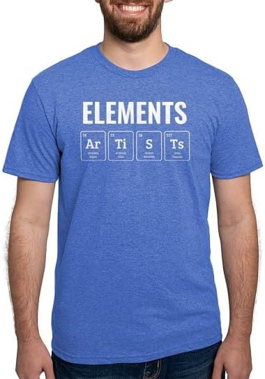CafePress Chemist Element Artists Chemistry T Shirt Men's Deluxe Tri-Blend T-Shirt - Heather Blue