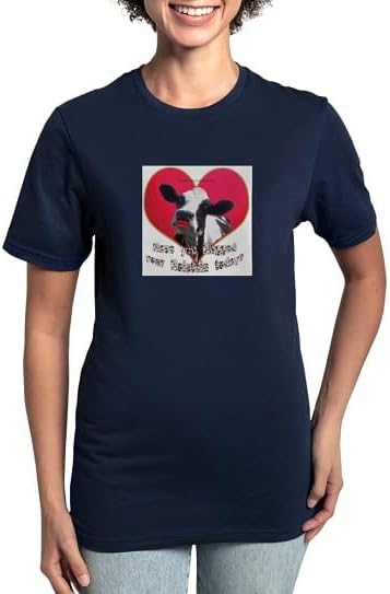 CafePress Cows Need Love Women's Classic T Shirt Women's Relaxed Fit Classic Cotton T-Shirt - Navy