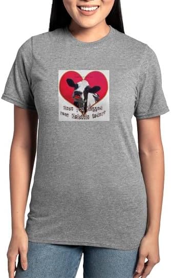 CafePress Cows Need Love Women's Classic T Shirt Women's Relaxed Fit Classic Cotton T-Shirt - Heather Gray