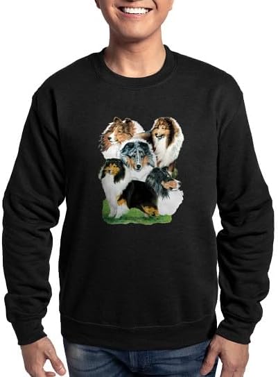 CafePress Sheltie Group Sweatshirt Classic Crew Neck Light Sweatshirt - Black