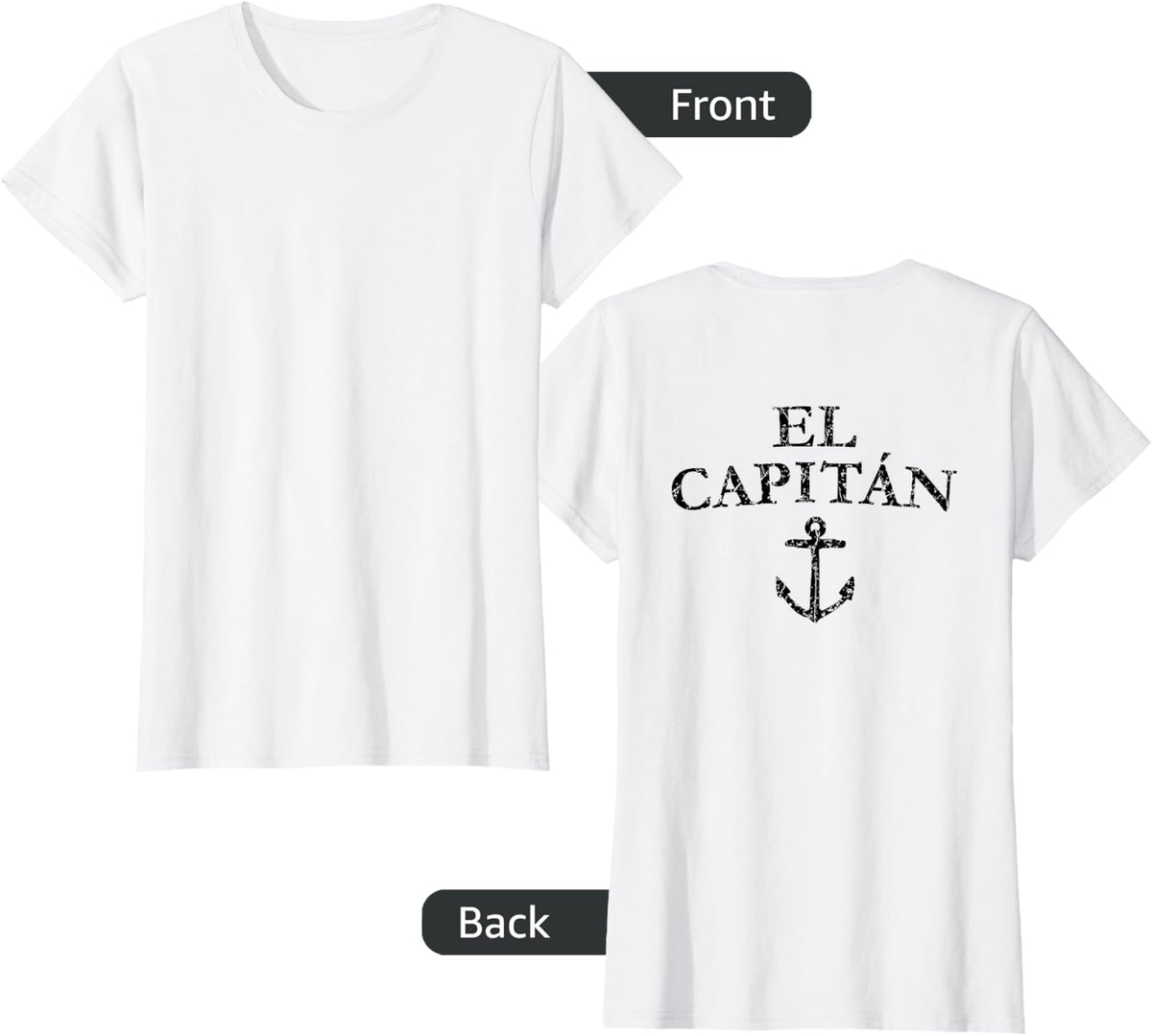 El Capitan (Vintage Black Back) Captain Sail T-Shirt - White