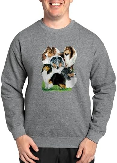 CafePress Sheltie Group Sweatshirt Classic Crew Neck Light Sweatshirt - Graphite Gray