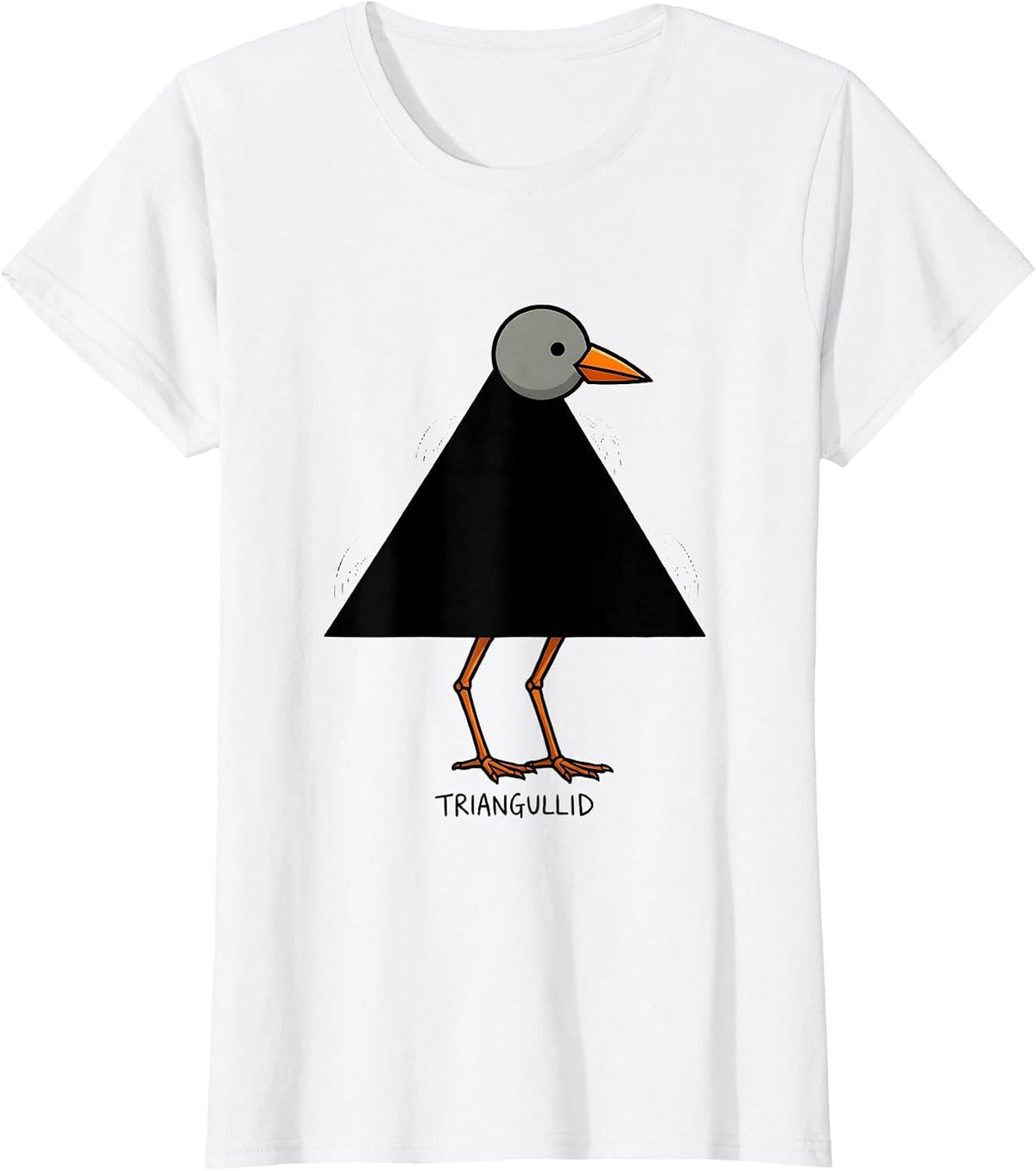 Triangullid Funny Geometric Bird Pun Math Teacher Humor T-Shirt - White