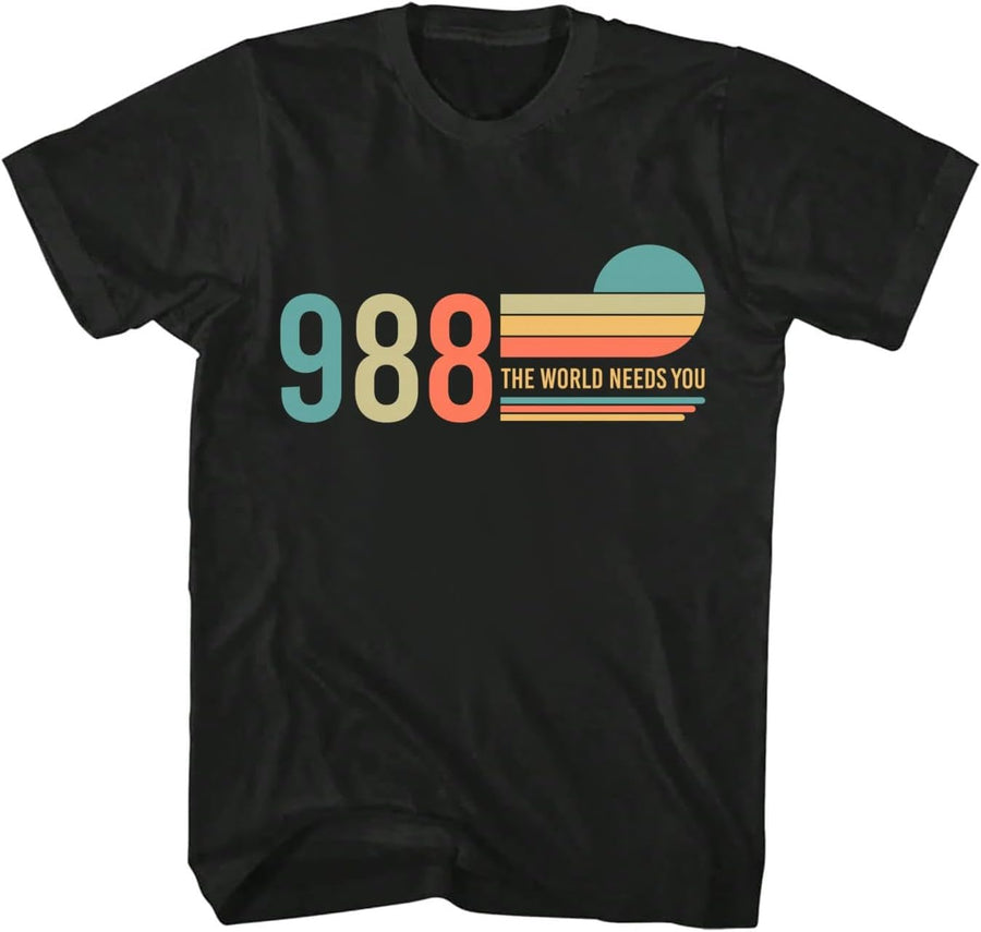 988 Hotline The World Needs You Mental Retro Health Stay T-Shirt - As Pictured