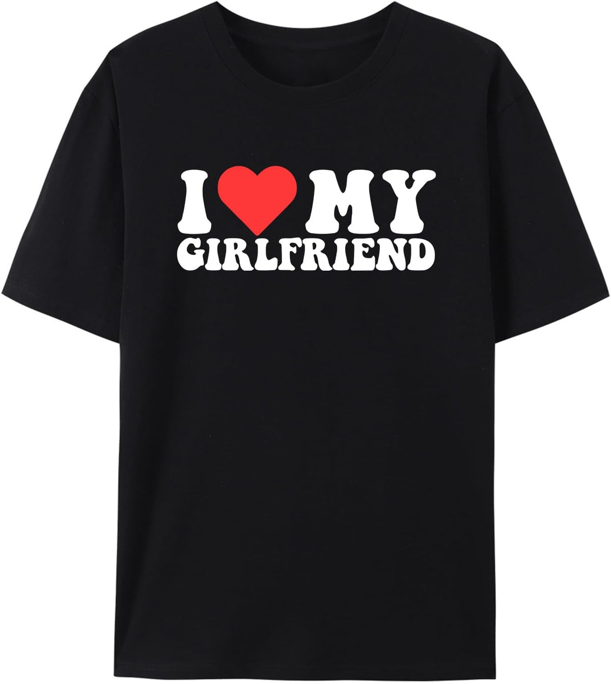 Valentine's Heart Graphic T-Shirt for Women, Men, Girls & Boys – Cute Love Heart 100% Cotton Tee for Valentine - Black-ivgirl