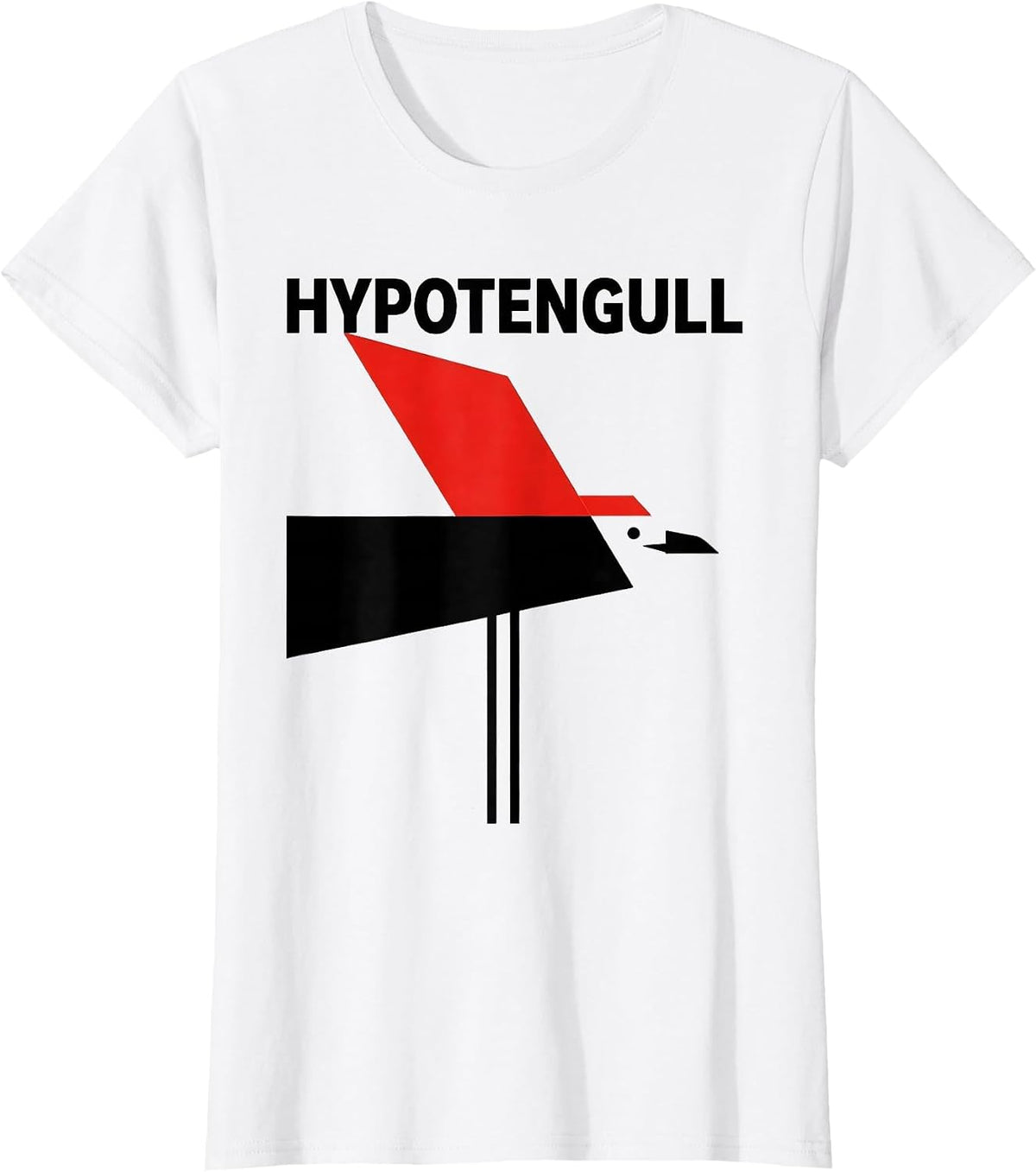 Hypotengull Funny Bird Pun Math Teacher Geometry Humor T-Shirt - White