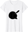 Women's Round Hedgehog Silhouette Funny Animal Lover Gift T-Shirt - White