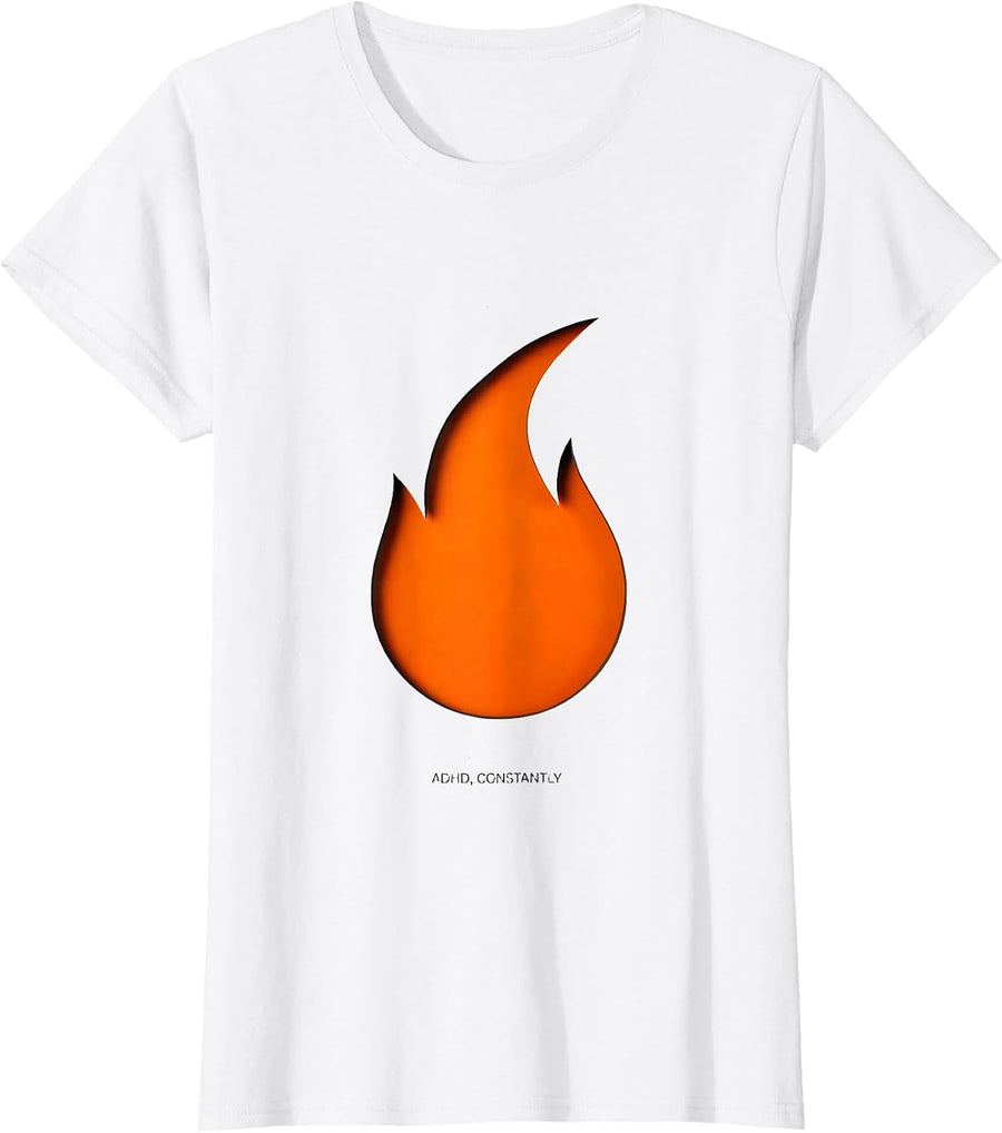 Women's ADHD Constantly Minimalist Neurodiversity Awareness T-Shirt - White