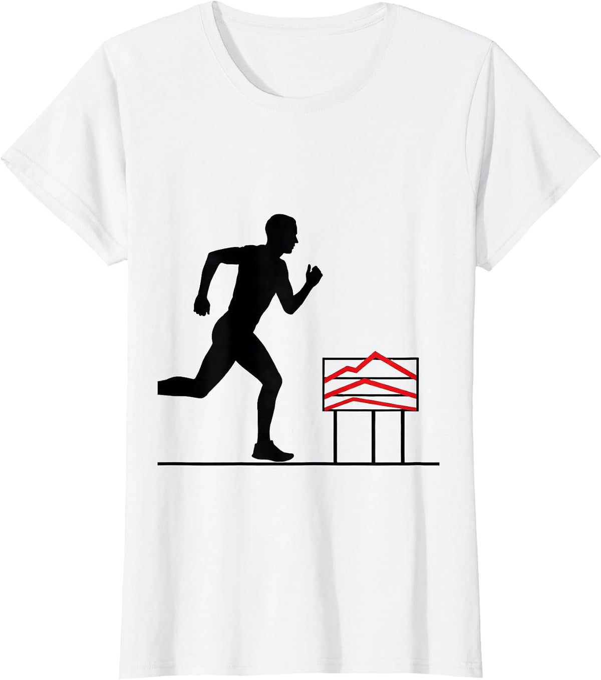 Women's Runner Silhouette Cross Country Running Humor Gift T-Shirt - White