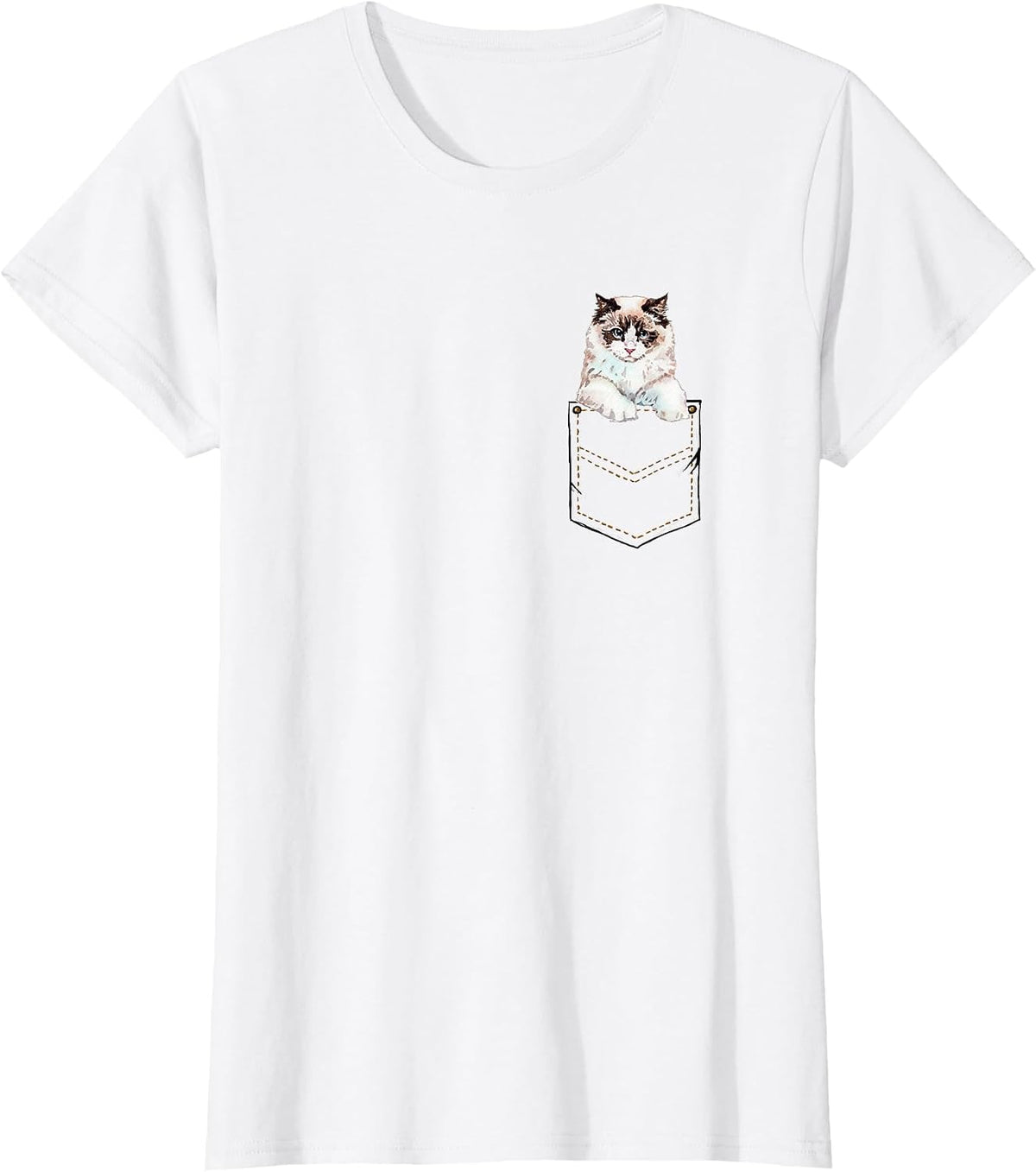 Ragdoll Ragdoll Cat Pocket Kitten Pet Owner T-Shirt - White