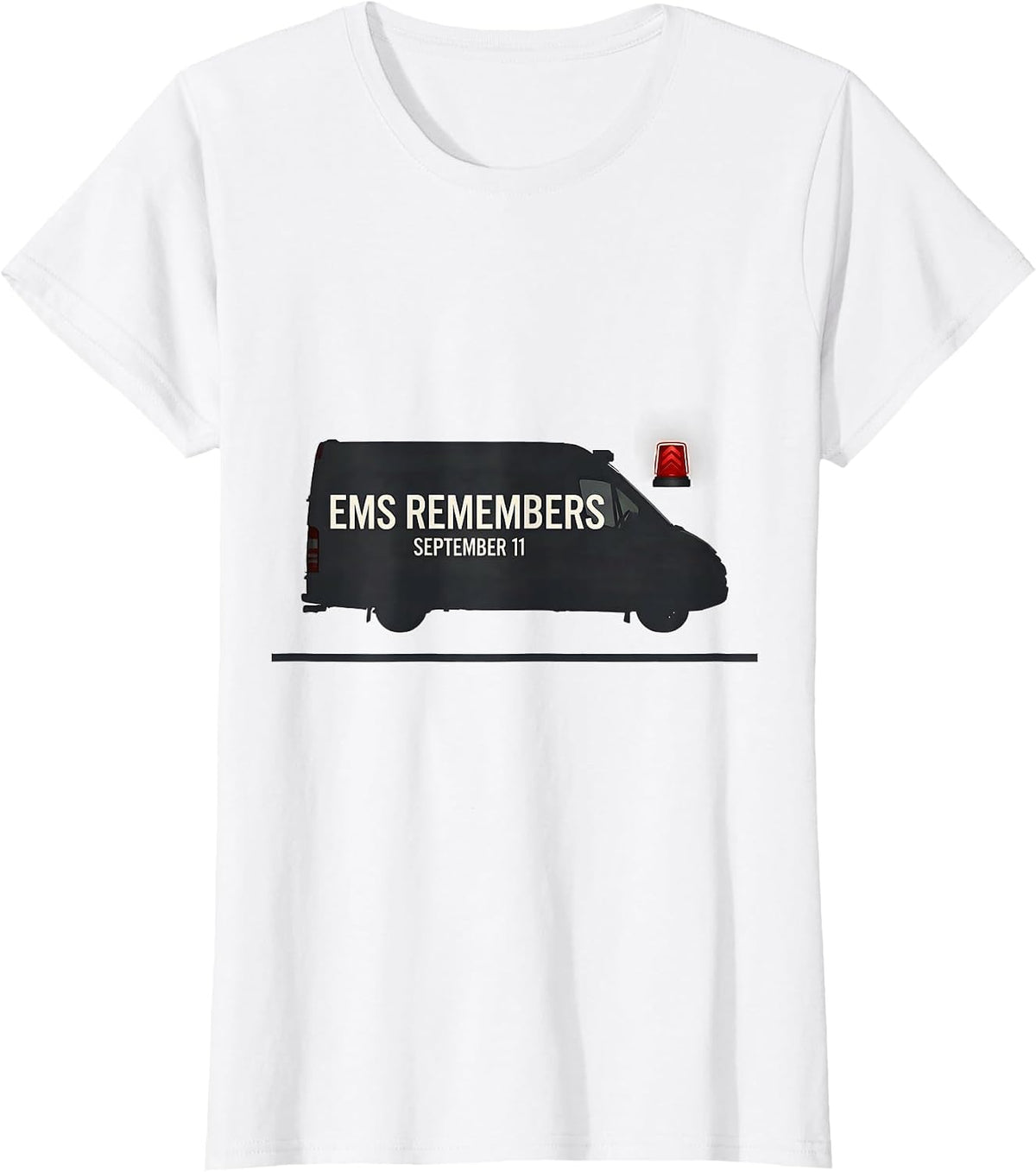 EMS Remembers September 11 Patriotic First Responder Tribute T-Shirt - White