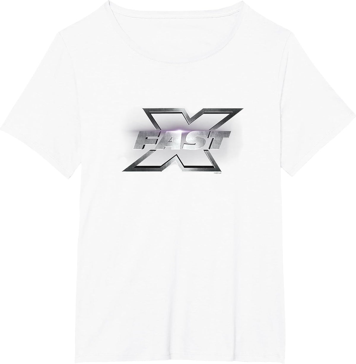 Fast X Metallic Shine Title Movie Logo T-Shirt - White