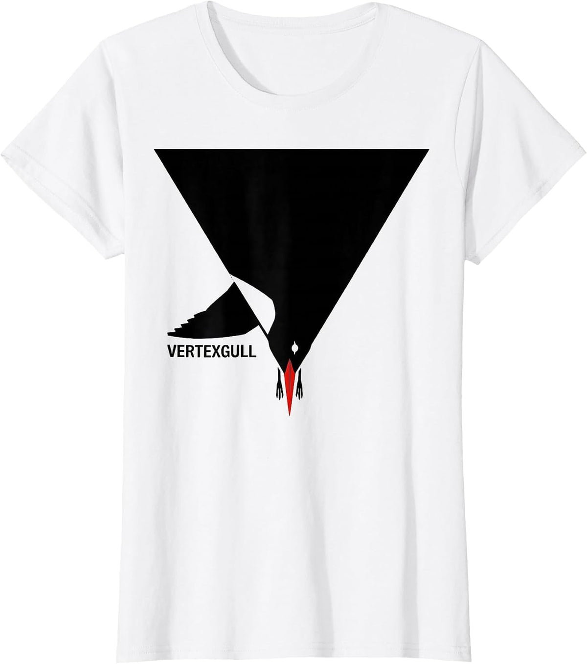 Vertexgull Funny Geometric Bird Pun Math Teacher Humor T-Shirt - White