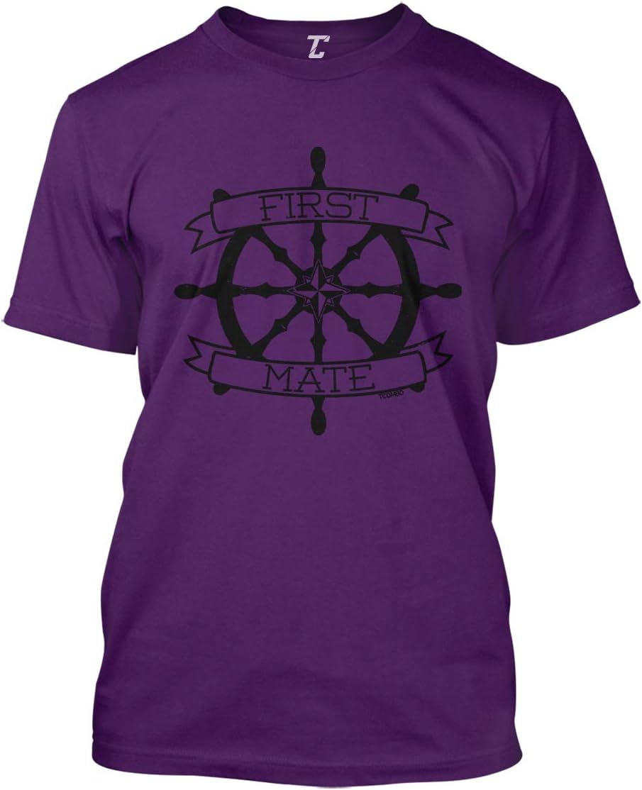 First Mate - Nautical Sea Beach Anchor Men's T-Shirt - Purple