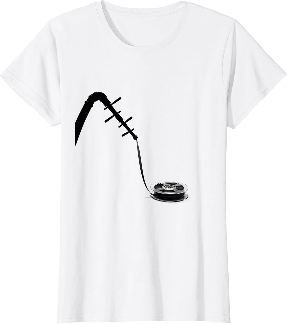 Cassette Reel Retro Hip Hop Streetwear Nostalgia T-Shirt - White
