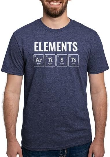 CafePress Chemist Element Artists Chemistry T Shirt Men's Deluxe Tri-Blend T-Shirt - Heather Navy