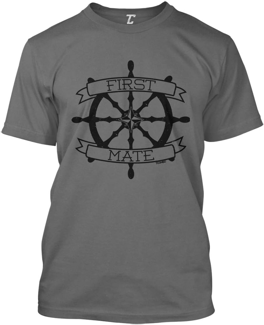 First Mate - Nautical Sea Beach Anchor Men's T-Shirt - Charcoal