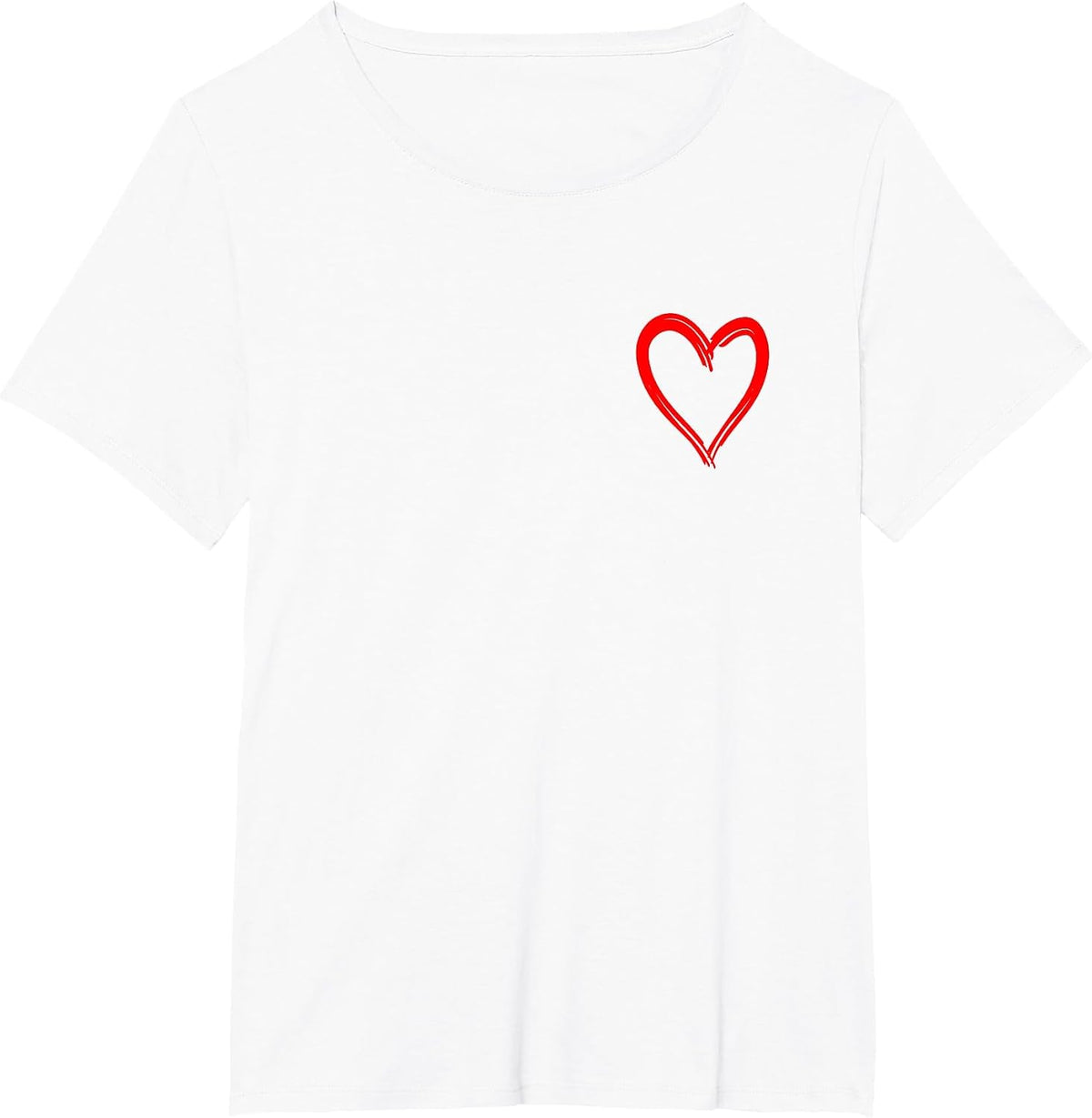 Funny Cute Design for Men and Women Red Heart T-Shirt - White