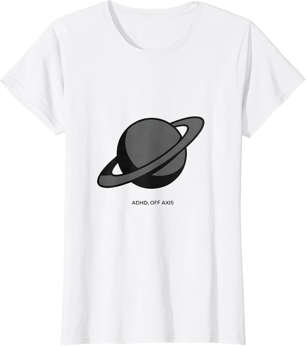 Women's ADHD Off Axis Monochromatic Neurodiversity Awareness T-Shirt - White