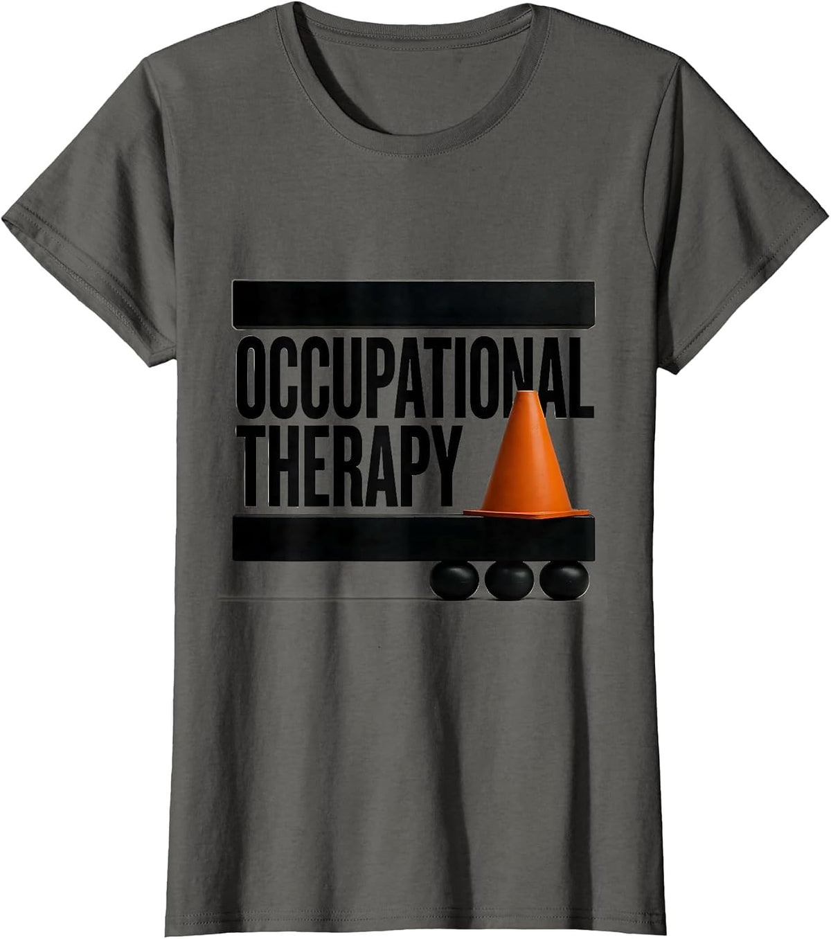 Women's Occupational Therapy Brutalist Graphic OT Therapist Work T-Shirt - Asphalt Grey