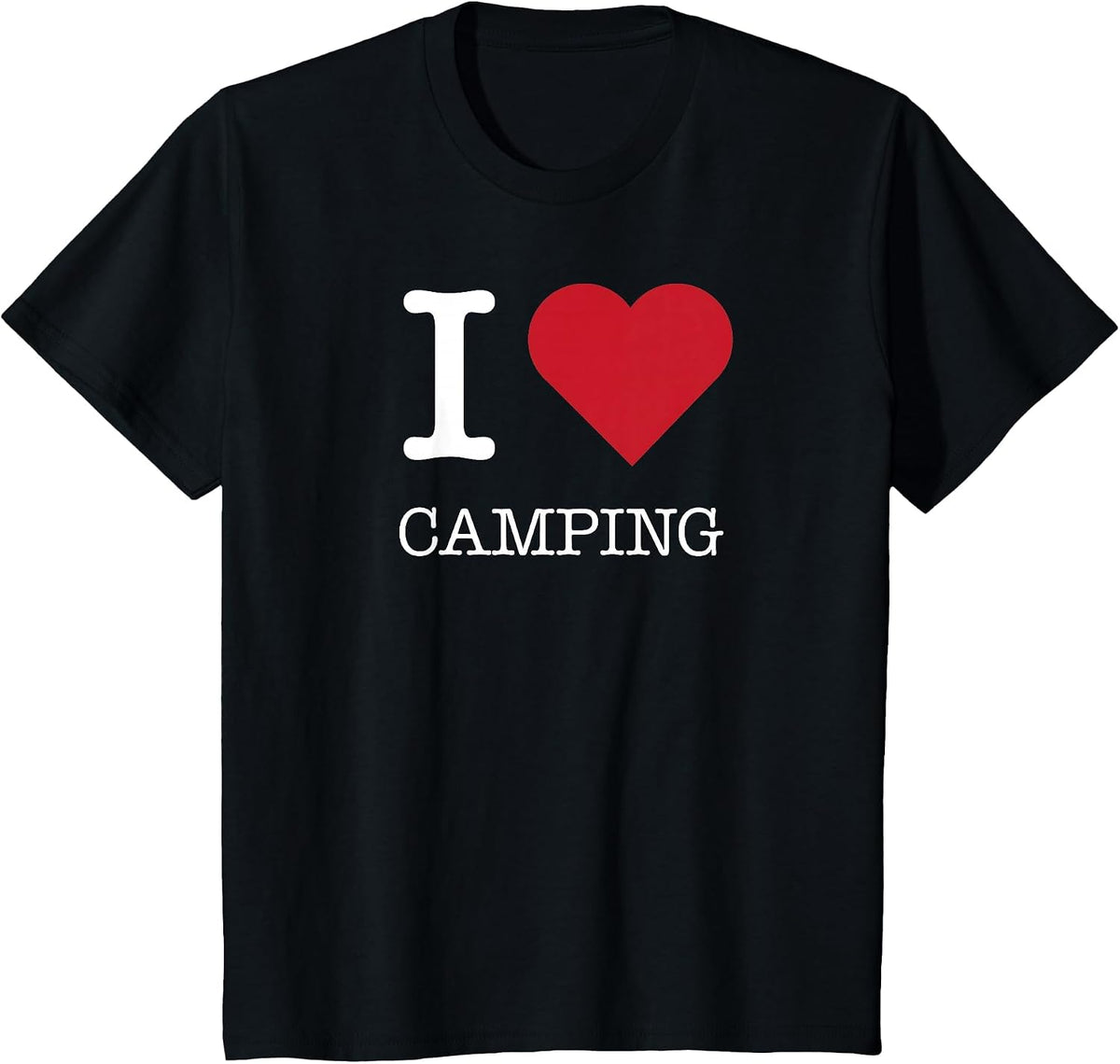 I Heart Camping, I Love Camping T-Shirt - Black