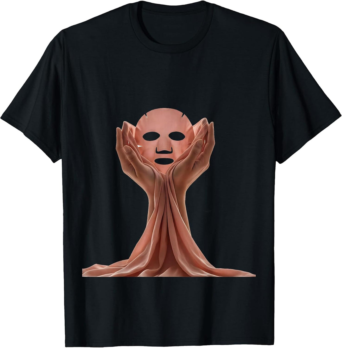 Men's K-Beauty Sheet Mask Skincare Routine Graphic T-Shirt - Black
