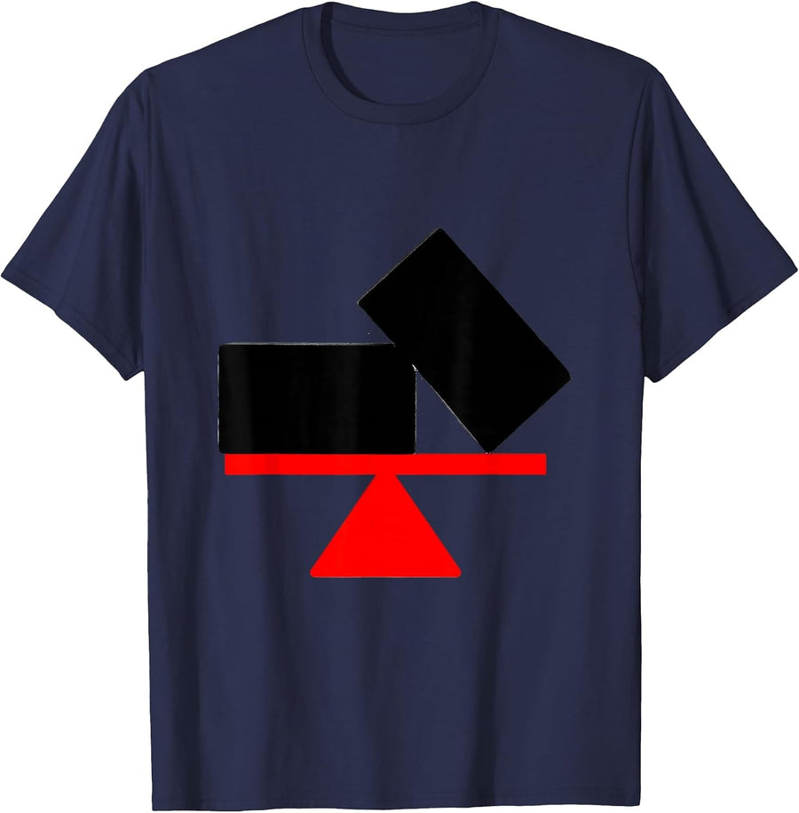 Blunt Geometry New Wave Typography Science Pun Humor T-Shirt - Navy Blue