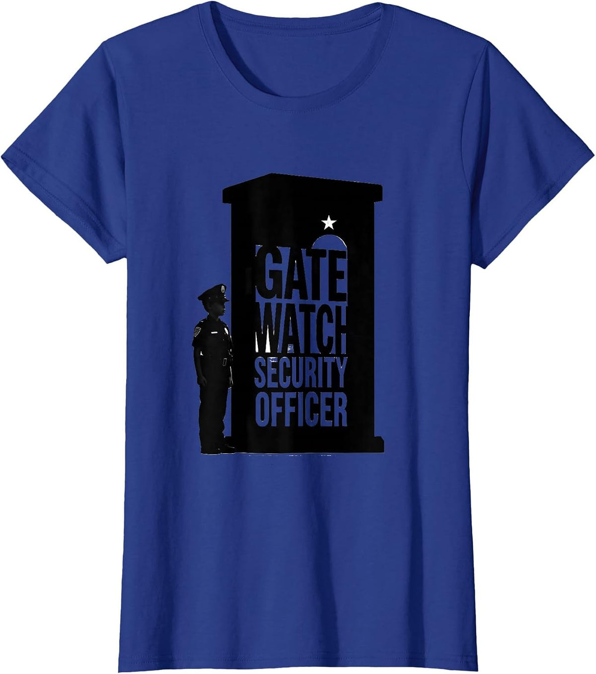 Women's Gate Watch Security Officer Silhouette Kids Costume Novelty T-Shirt - Royal Blue