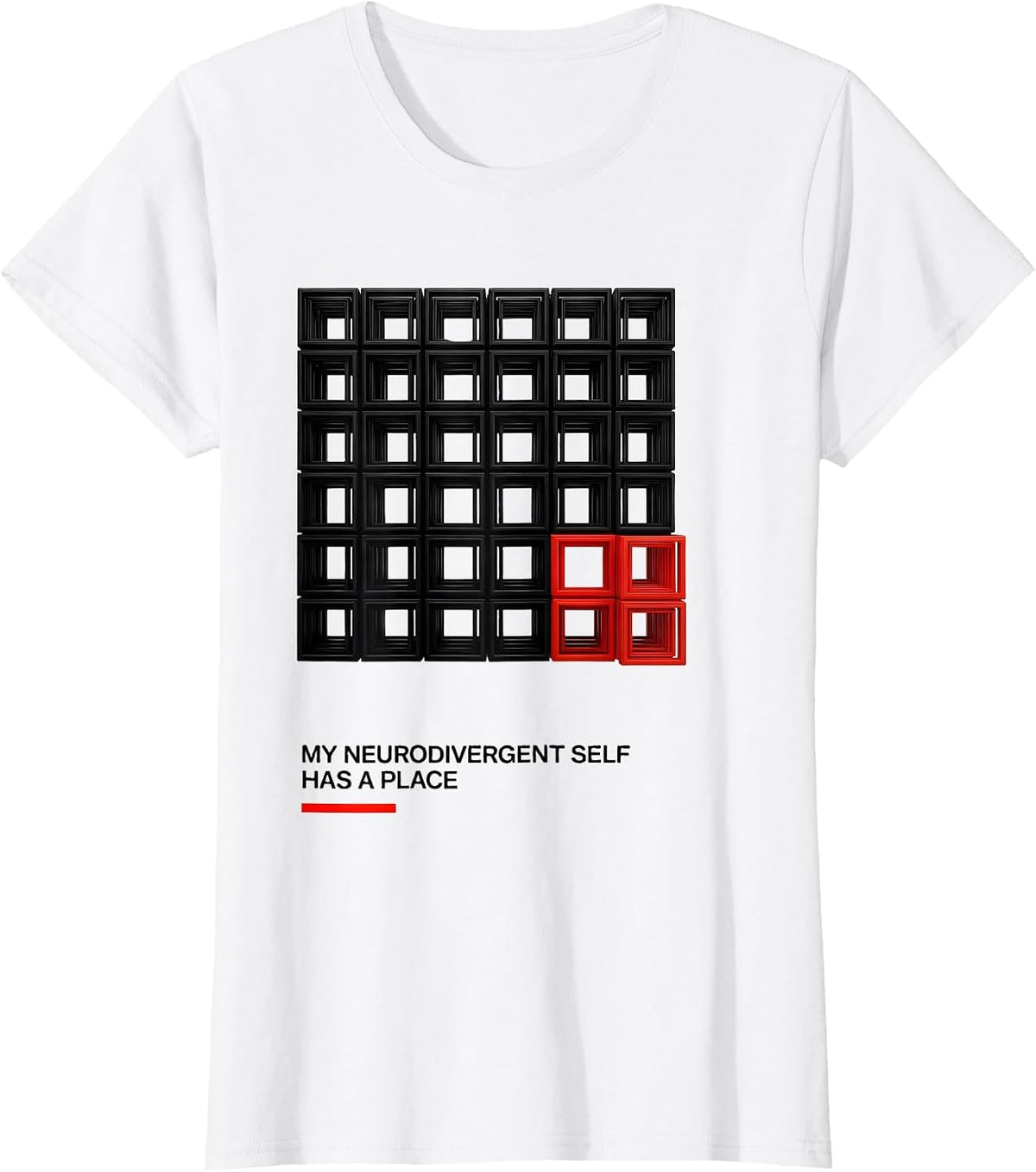 Women's My Neurodivergent Self Has A Place Funny Neurodiversity T-Shirt - White