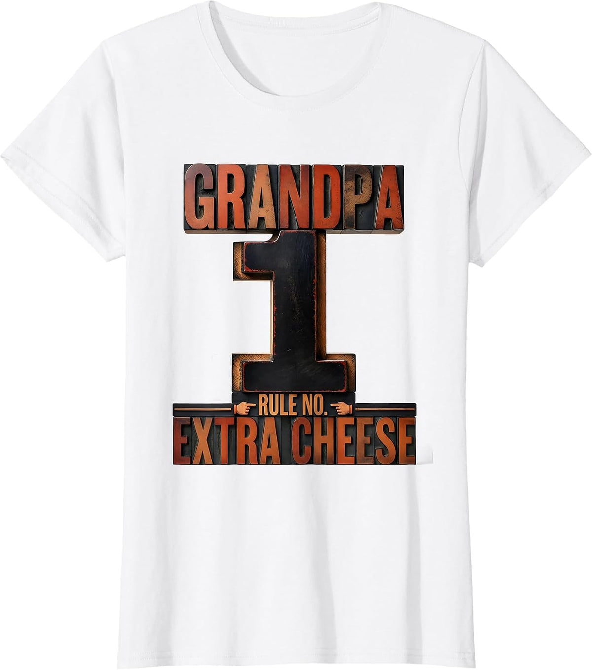 Women's Grandpa Rule No 1 Extra Cheese Funny Grandpa Cinco De Mayo T-Shirt - White