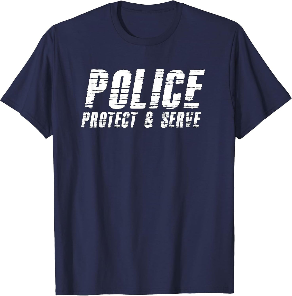 Police Protect and Serve T Shirt T-Shirt - Navy Blue
