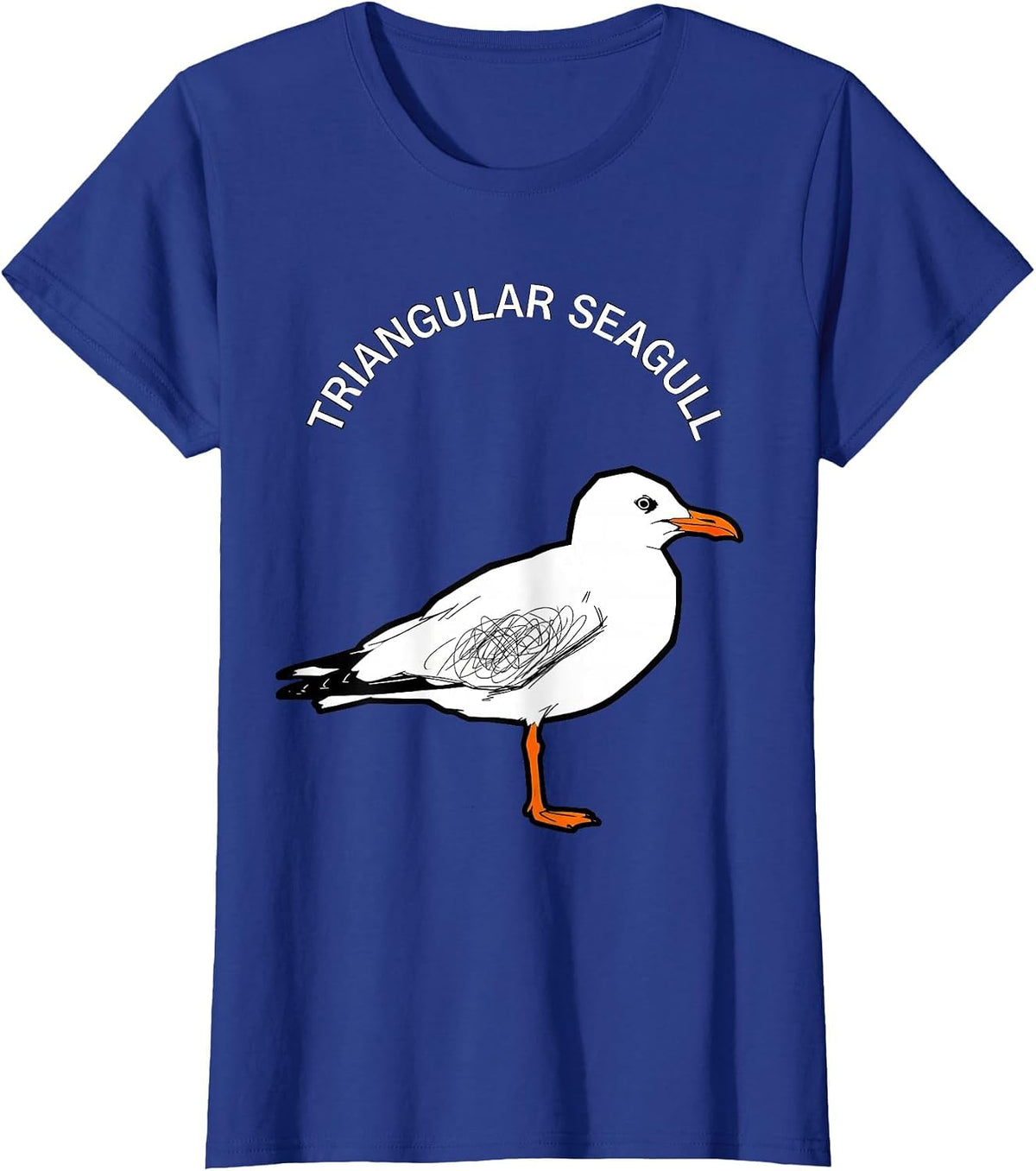 Women's Triangular Seagull Bird Pun Funny Geometric Math Teacher T-Shirt - Royal Blue