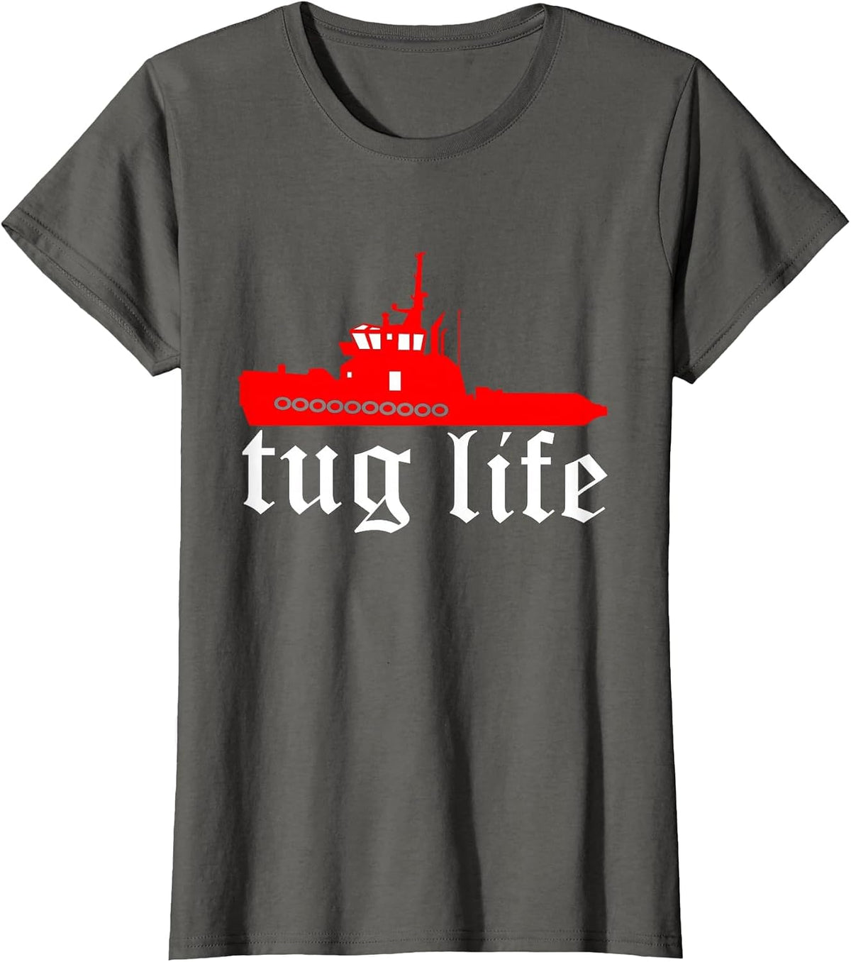 TUG Life Funny Tugboat t-Shirt T-Shirt - Asphalt Grey