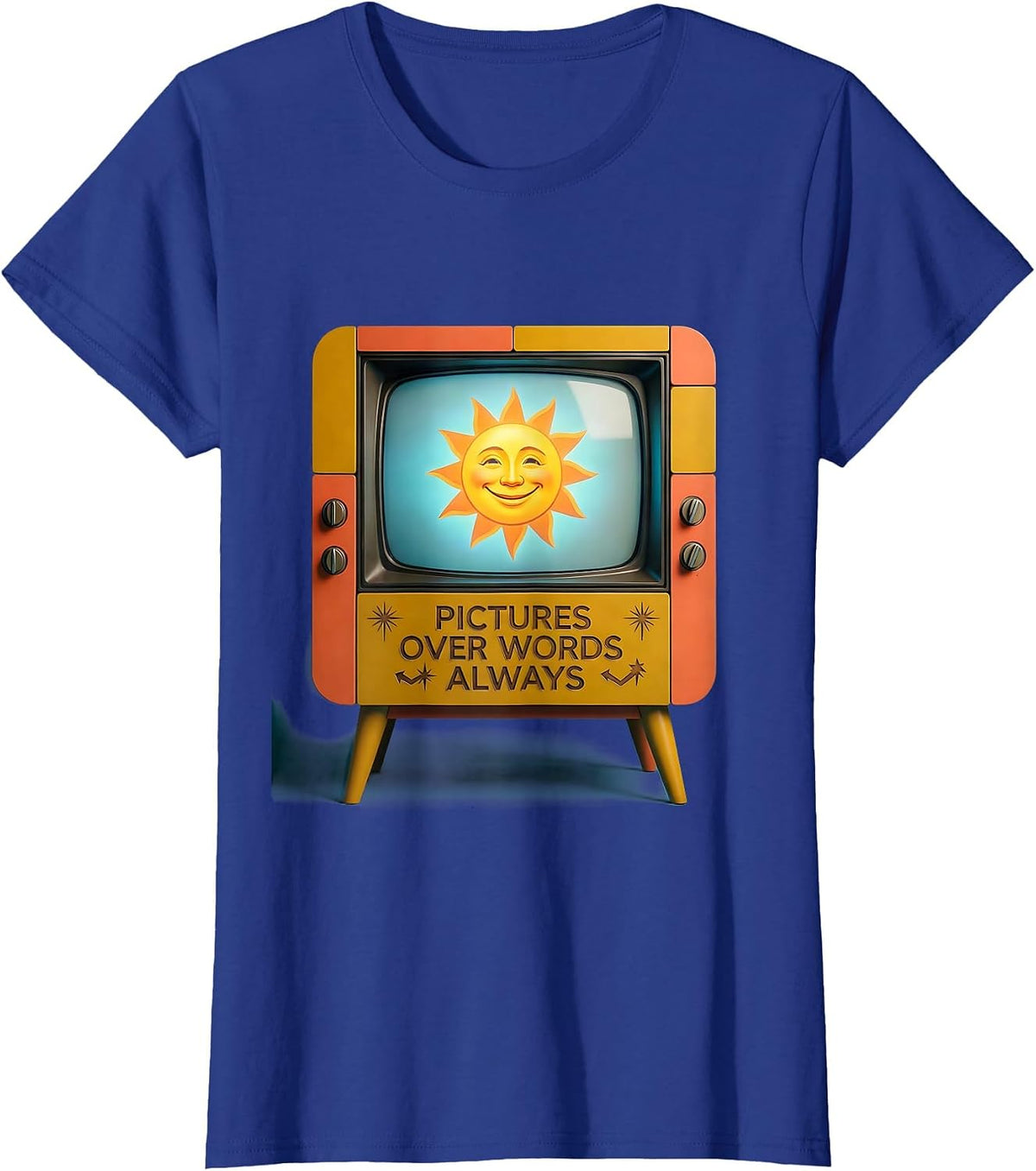 Women's I Cant Freaking Read Pictures Over Words Design T-Shirt - Royal Blue