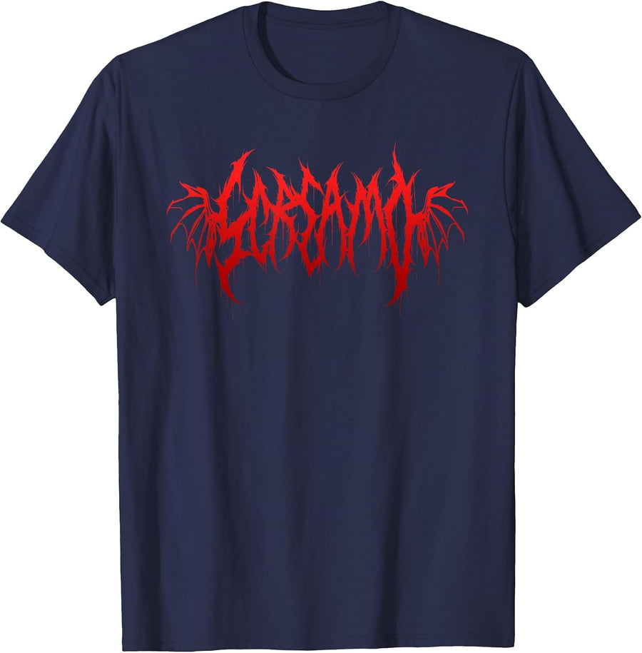 Screamo Funny Heavy Metal Band Parody Emo Goth Punk Music T-Shirt - Navy Blue