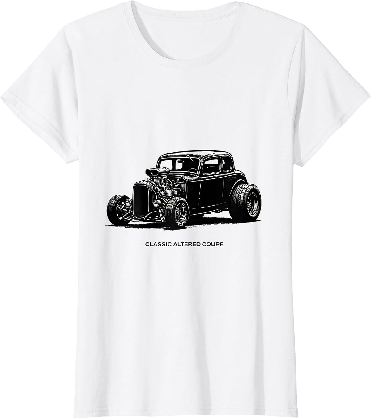 Classic Altered Coupe Vintage Muscle Car Racing Enthusiast T-Shirt - White