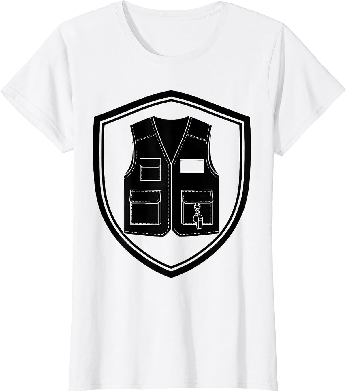 Utility Vest Halloween Costume Minimalist Security Guard T-Shirt - White