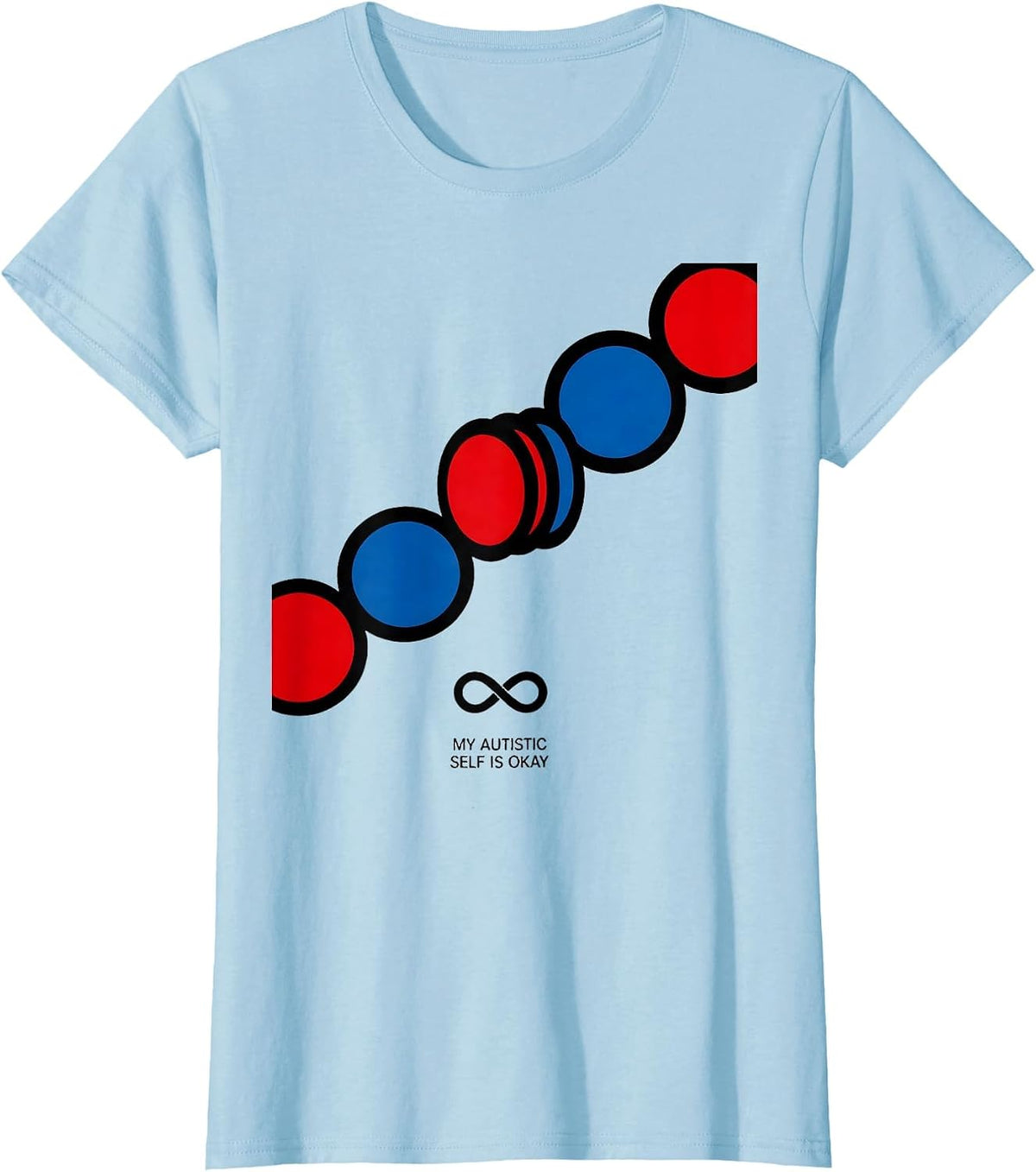 My Autistic Self Is Okay Bauhaus Modernist Neurodiversity T-Shirt - Baby Blue