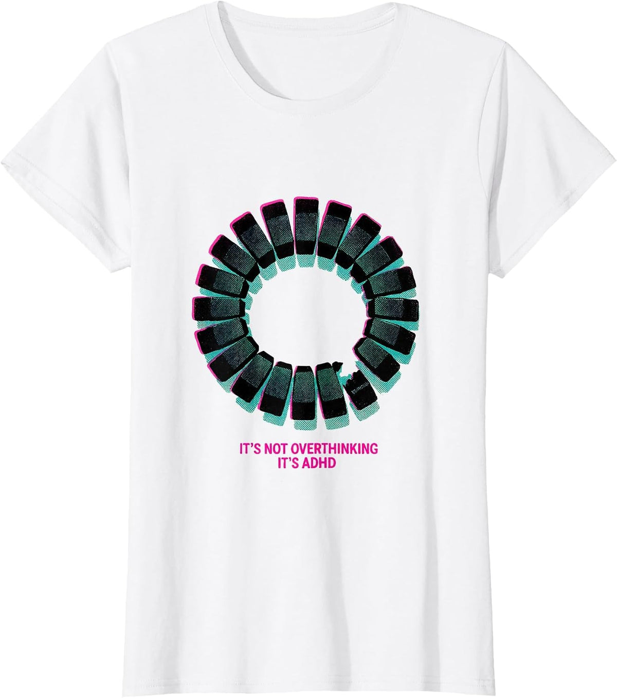 It's Not Overthinking It's ADHD Funny Neurodiversity T-Shirt - White