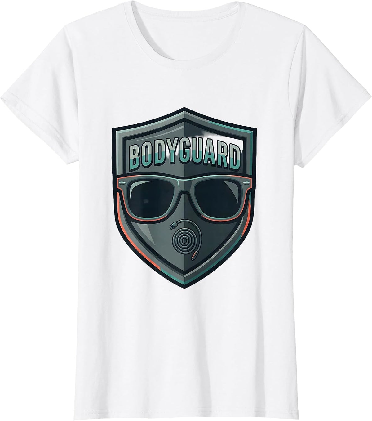 BODYGUARD Funny Security Guard Costume Uniformed Occupation T-Shirt - White
