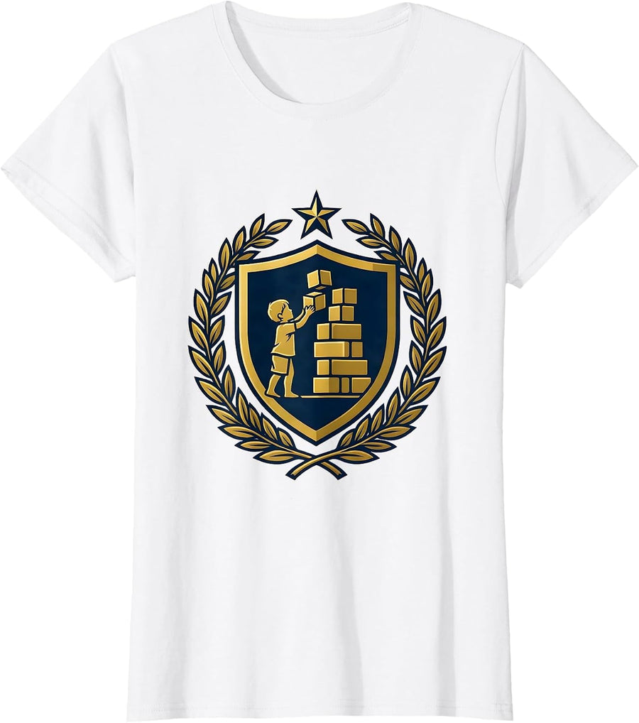 Women's Special Education Building Blocks Graphic Tee T-Shirt - White