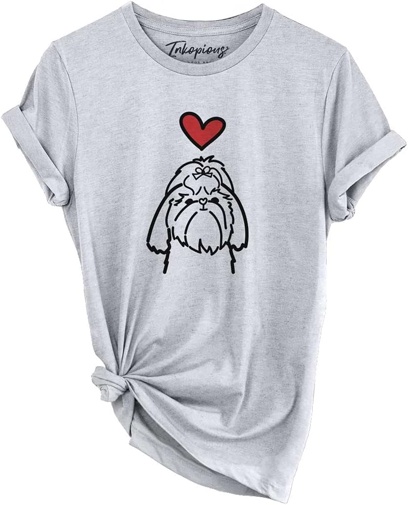 Inkopious Love Always Shih Tzu T-Shirt - Unisex Grey Crewneck
