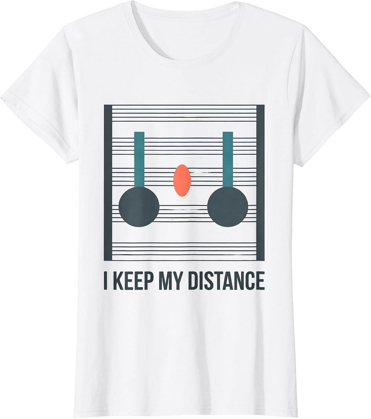 Women's I Keep My Distance Funny Musician Band Member Music Teacher T-Shirt - White
