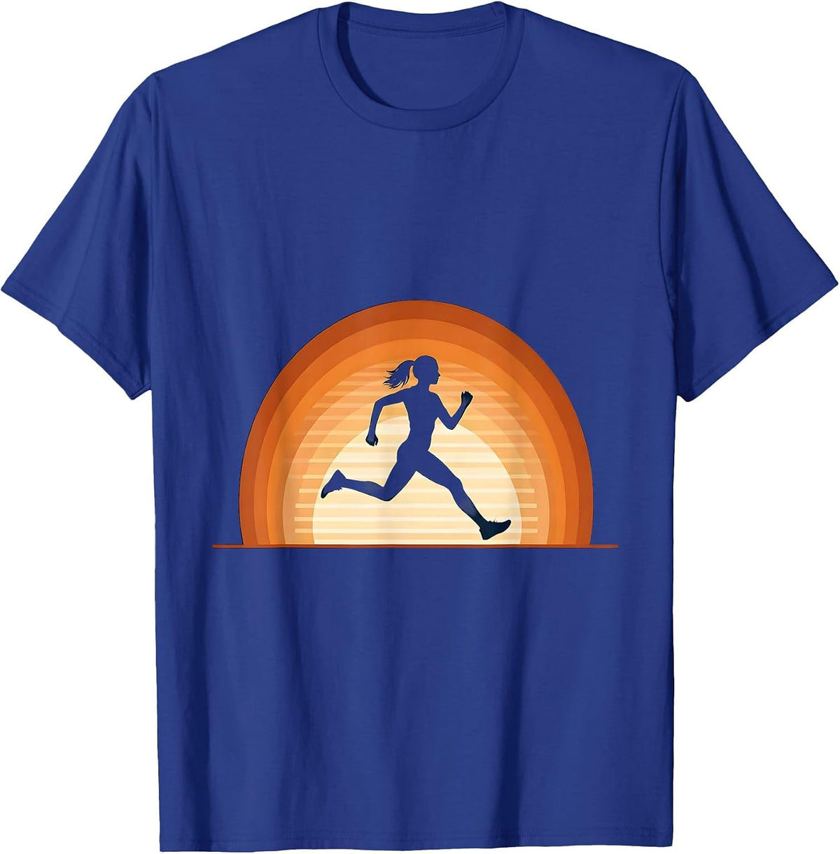 Men's Sun-Drenched Sprint Track Runner Illustration T-Shirt - Royal Blue