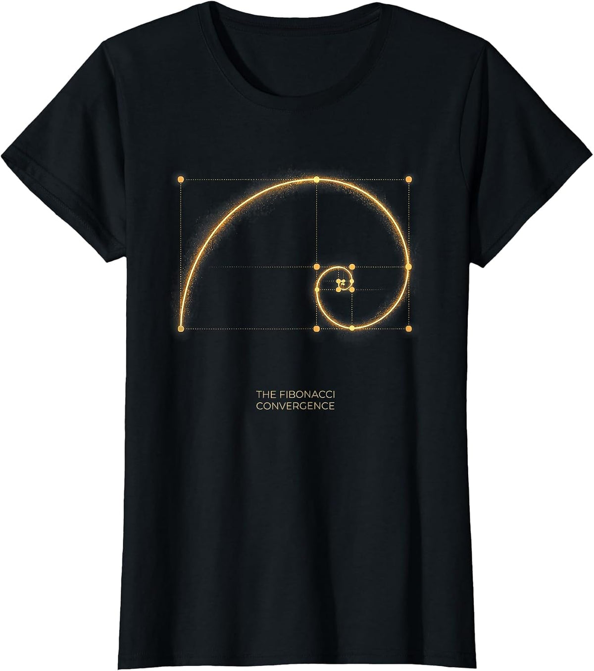 The Fibonacci Convergence Sacred Geometry Math Enthusiast T-Shirt - Black
