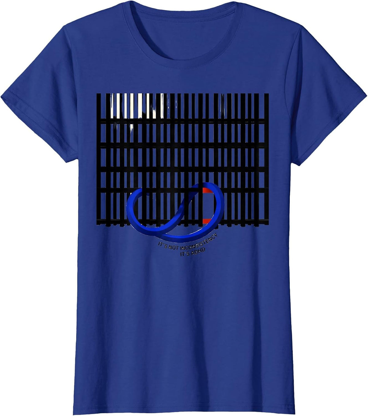 Women's It's Not Inconsistency It's ADHD Geometric Neurodiversity T-Shirt - Royal Blue