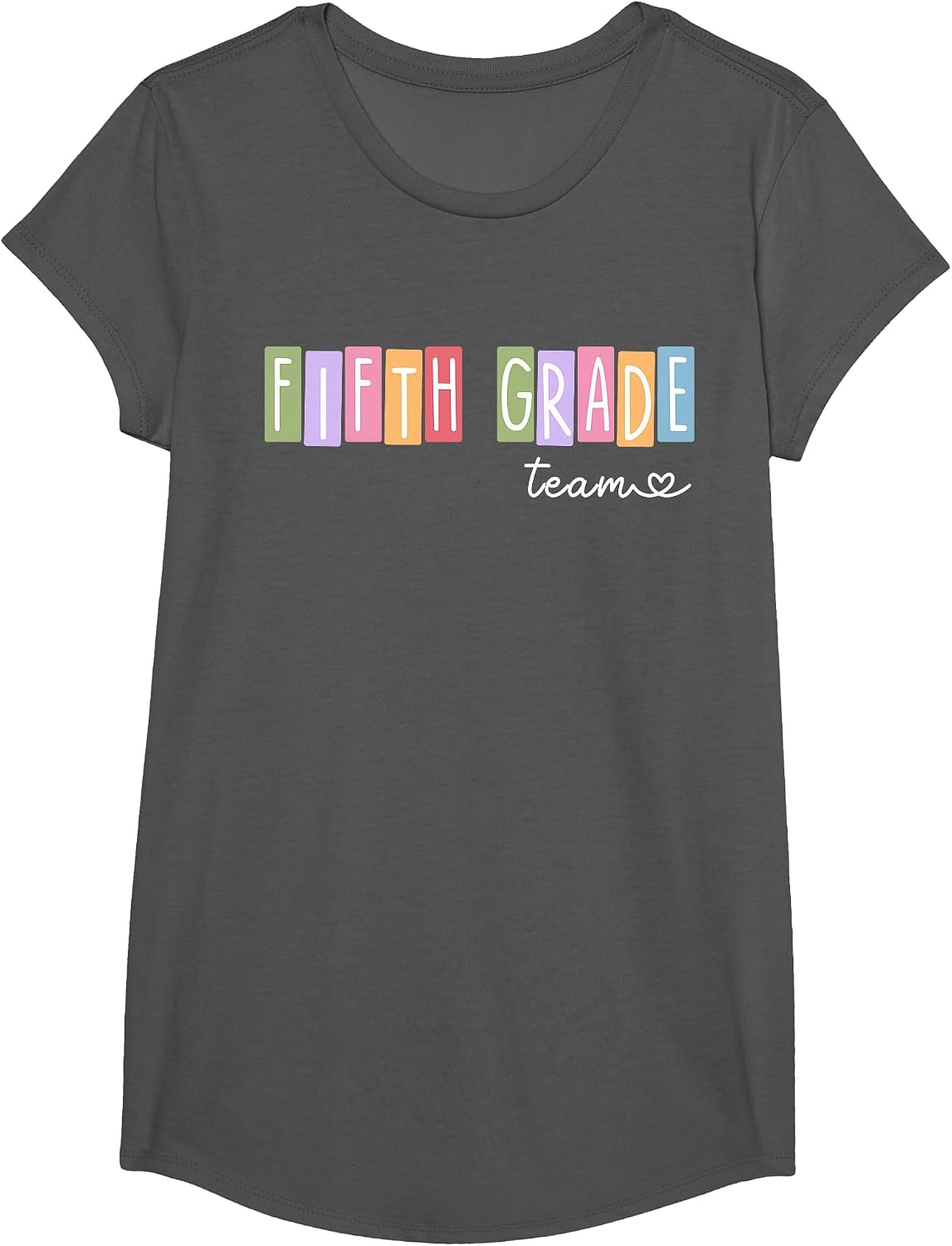 Fifth Grade Team 5th Grade Teacher Women Girls Boys T-Shirt - Girls Asphalt Grey