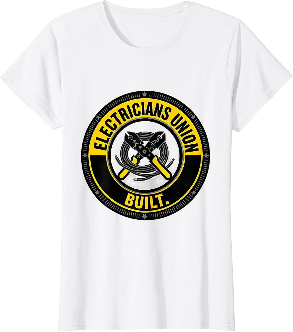 Electricians Union Built Proud Skilled Trades Labor Day T-Shirt - White